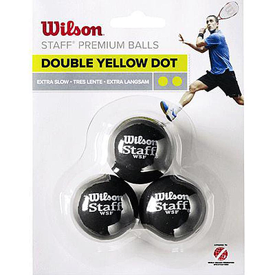 WILSON STAFF SQUASH 3 BALL DBL YEL DOT-